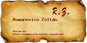 Romanovics Zoltán névjegykártya
