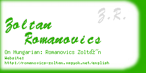 zoltan romanovics business card